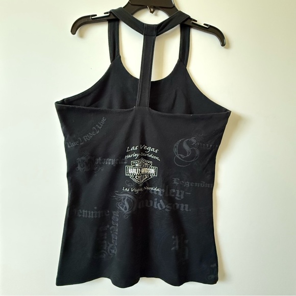 Harley Davidson Y2K Black Graphic Tank Top 2008 Las Vegas Nevada Size L - Picture 3 of 12